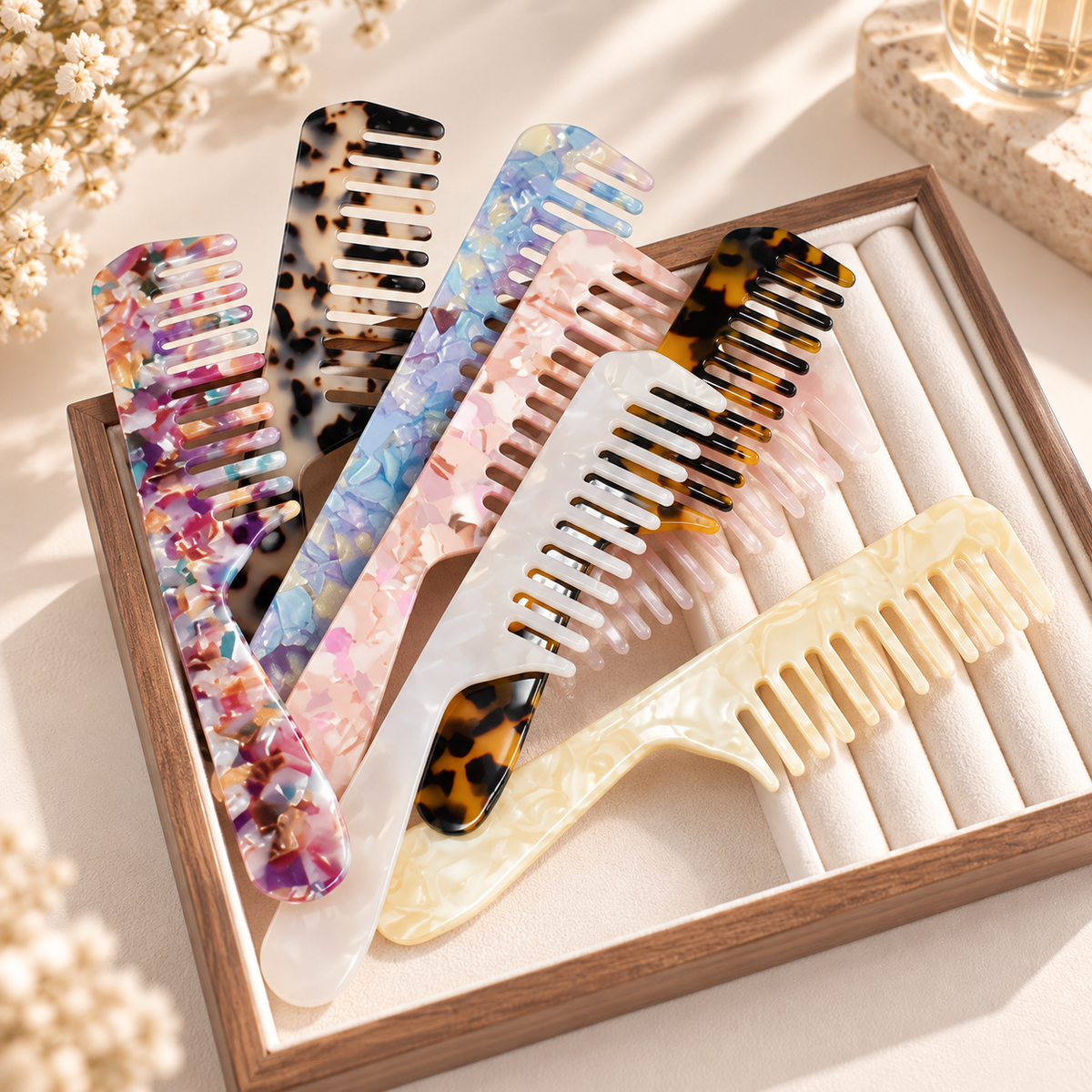 Wide Tooth Long Handle Hair Comb