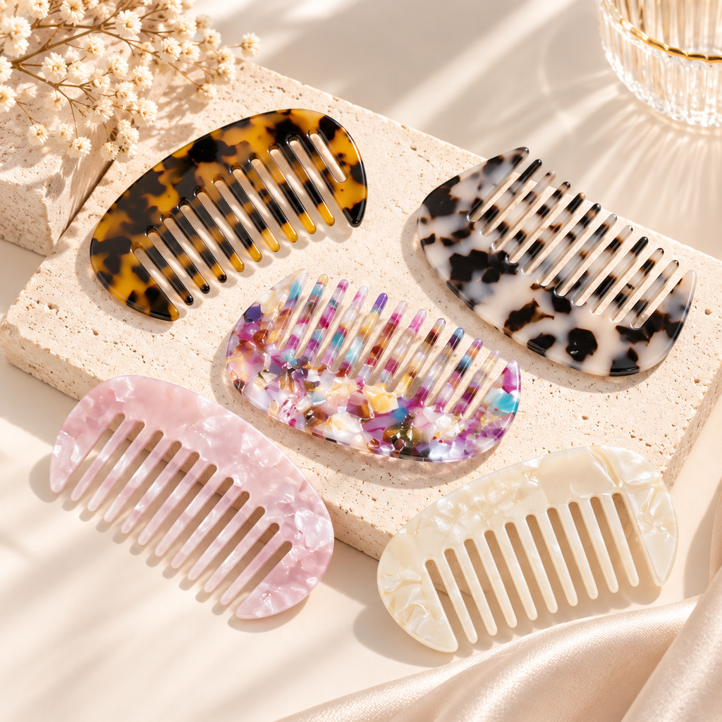 Women's Portable French Acetate Hair Comb